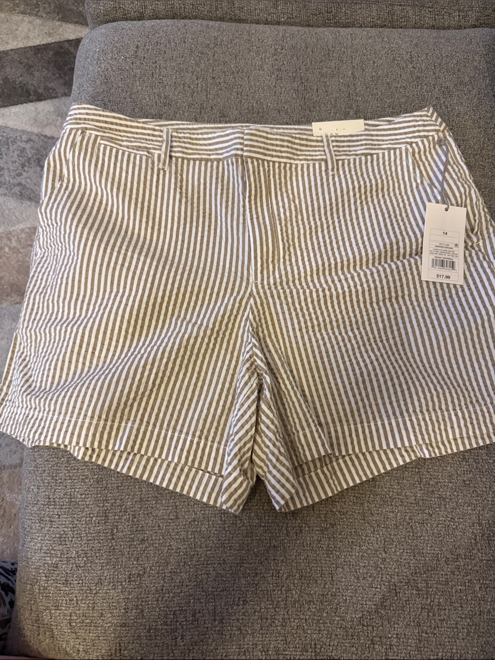 NWTs Sanctuary Taupe and White Striped Bermuda Shorts